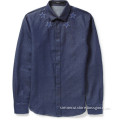 Man Star Denim Cutaway Collar Long Sleeve Shirt